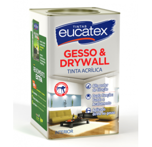 Tinta Acrilica Gesso & Drywall Eucatex 18 Lt