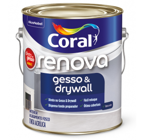 Tinta Renova Direto no Gesso e Drywall Coral - Branco Neve - 3,6 Lt