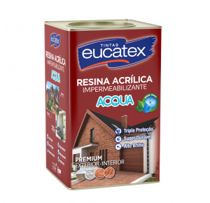 Resina Acrilica Premium Base Agua Eucatex Incolor 18 Lt