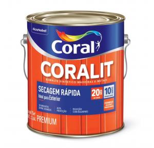 Esmalte Premium Coralit Seca Rápido Acetinado Branco Coral - 3,6 Lt